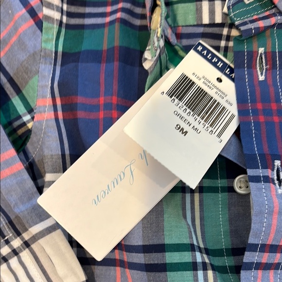 Ralph Lauren Blue and Green Button Down Shirt - Picture 2 of 5